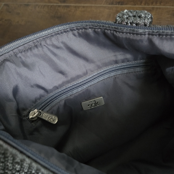 The Sak Crochet Tote Shoulder Bag Gray - Picture 6 of 8